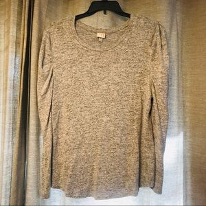 Puff sleeve grey sweater